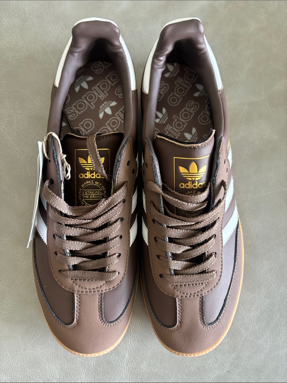 adidas Brown and White Classic Sneakers